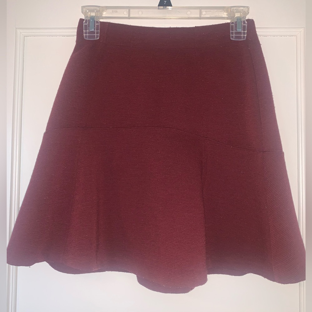 Maroon flare business skirt